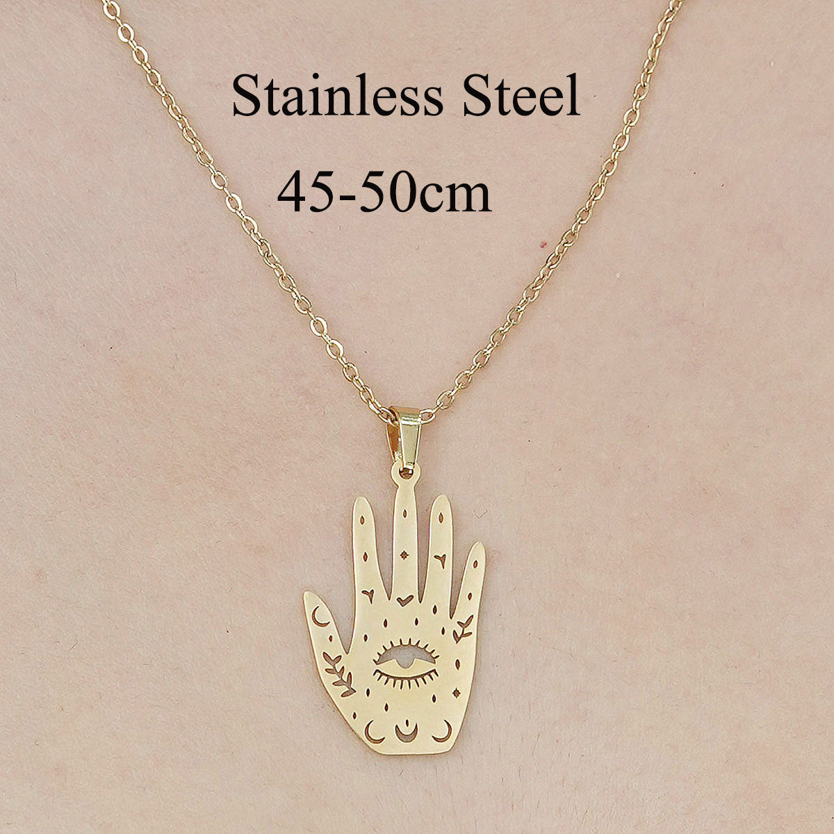 Wholesale Simple Style Clouds Devil's Eye Star Stainless Steel Titanium Steel Polishing Plating Pendant Necklace