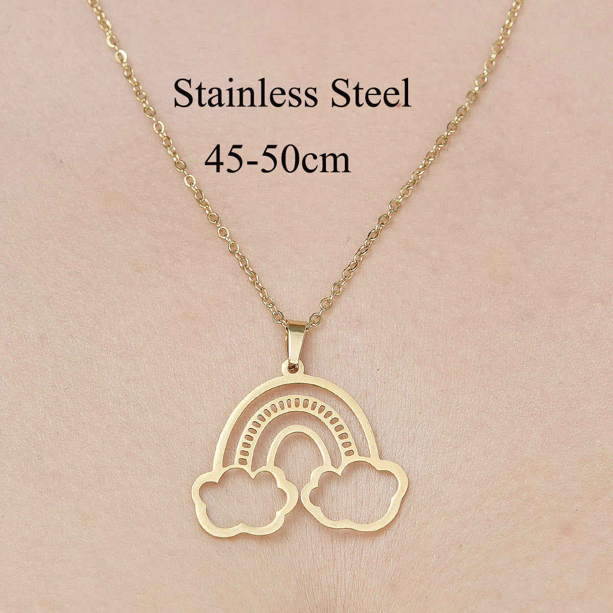 Wholesale Simple Style Leaf Letter Skull Stainless Steel Titanium Steel Polishing Plating Pendant Necklace