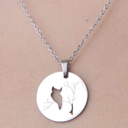 Wholesale Simple Style Letter Dog Cat Stainless Steel Titanium Steel Polishing Plating Pendant Necklace