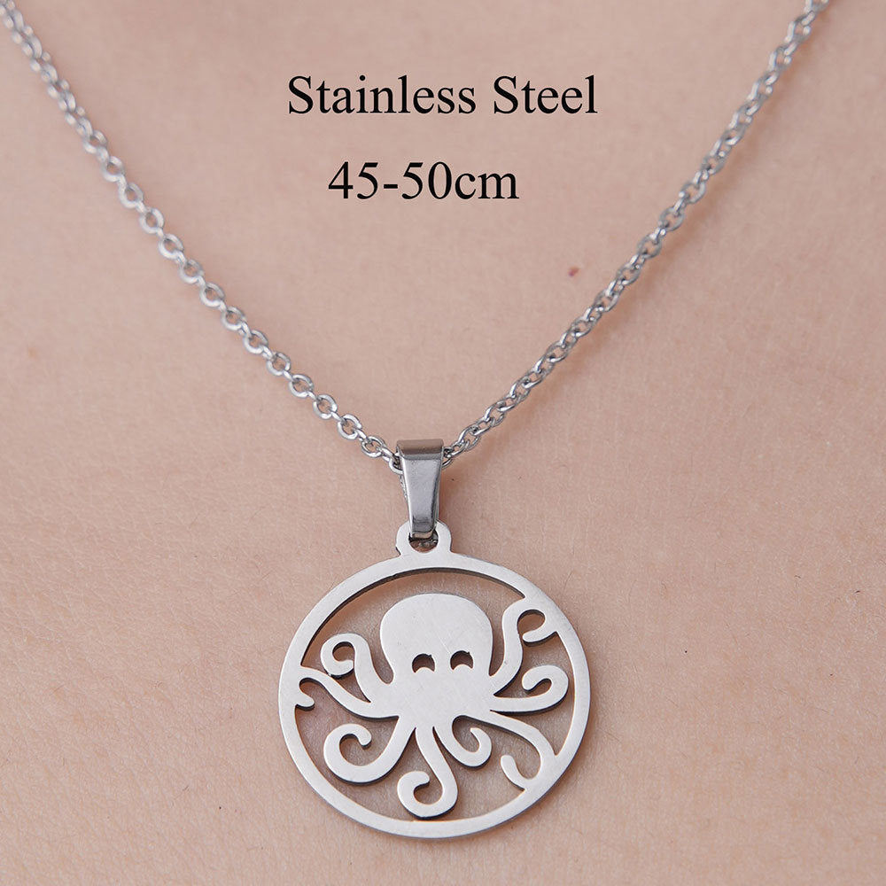 Wholesale Simple Style Letter Dog Cat Stainless Steel Titanium Steel Polishing Plating Pendant Necklace