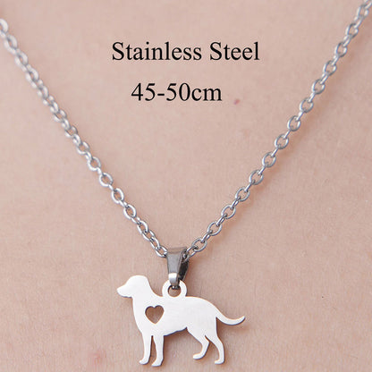 Wholesale Simple Style Letter Dog Cat Stainless Steel Titanium Steel Polishing Plating Pendant Necklace