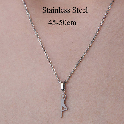 Wholesale Simple Style Devil's Eye Hand Stainless Steel Titanium Steel Polishing Plating Pendant Necklace