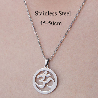 Wholesale Simple Style Devil's Eye Hand Stainless Steel Titanium Steel Polishing Plating Pendant Necklace