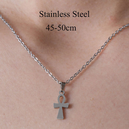 Wholesale Simple Style Cross Stainless Steel Titanium Steel Polishing Plating Pendant Necklace