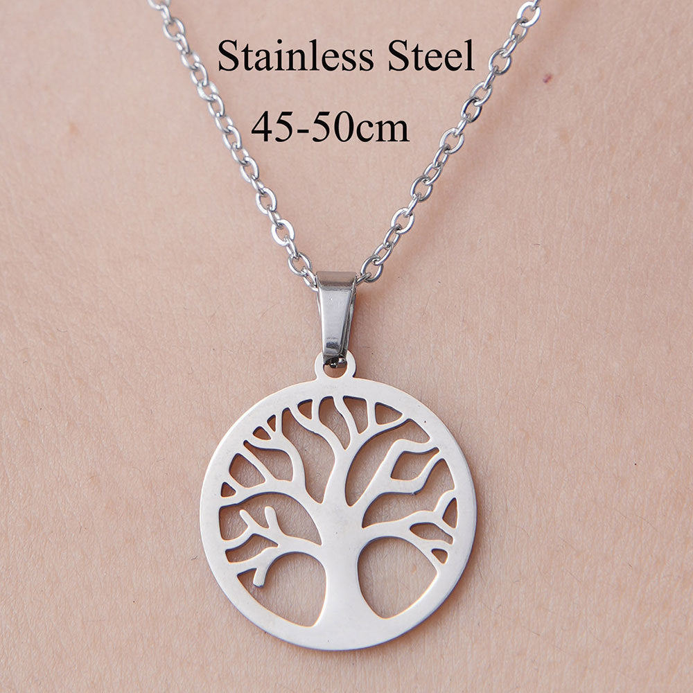 Wholesale Simple Style Devil's Eye Leaves Stainless Steel Titanium Steel Polishing Plating Pendant Necklace