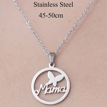 Wholesale Simple Style Human Letter Footprint Stainless Steel Titanium Steel Polishing Plating Pendant Necklace