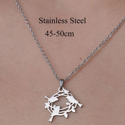 Wholesale Simple Style Little Bear Dinosaur Paw Print Stainless Steel Titanium Steel Polishing Plating Pendant Necklace