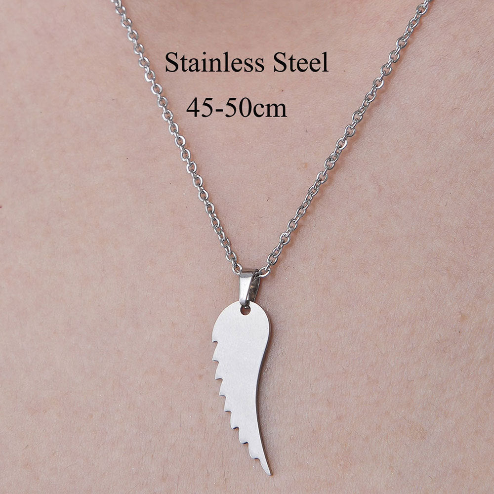 Wholesale Simple Style Dog Owl Wings Stainless Steel Titanium Steel Polishing Plating Pendant Necklace