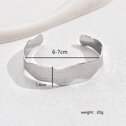 Basic Vacation C Shape Stainless Steel Irregular Plating 18k Gold Plated White Gold Plated Bangle