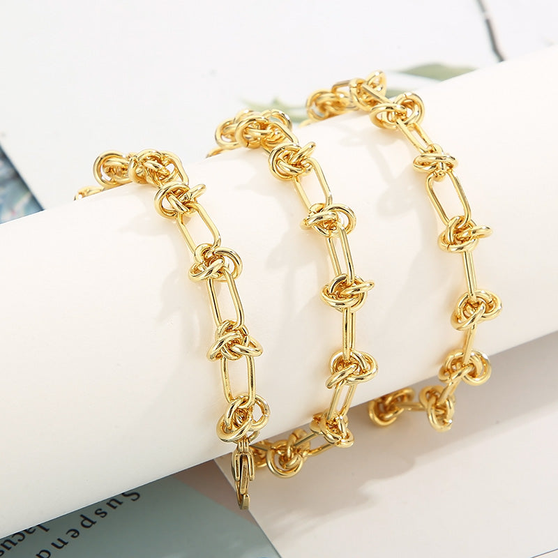 Simple Style Commute Geometric Stainless Steel Plating 18k Gold Plated Bracelets Necklace