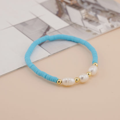 Simple Style Geometric Soft Clay Handmade Pearl Women's Bracelets