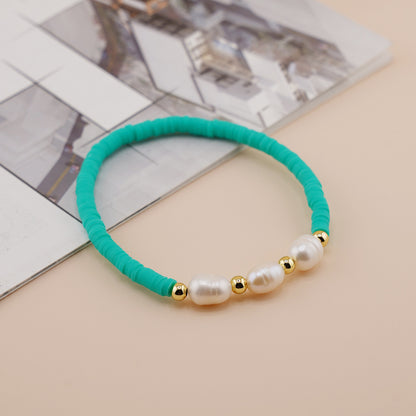 Simple Style Geometric Soft Clay Handmade Pearl Women's Bracelets