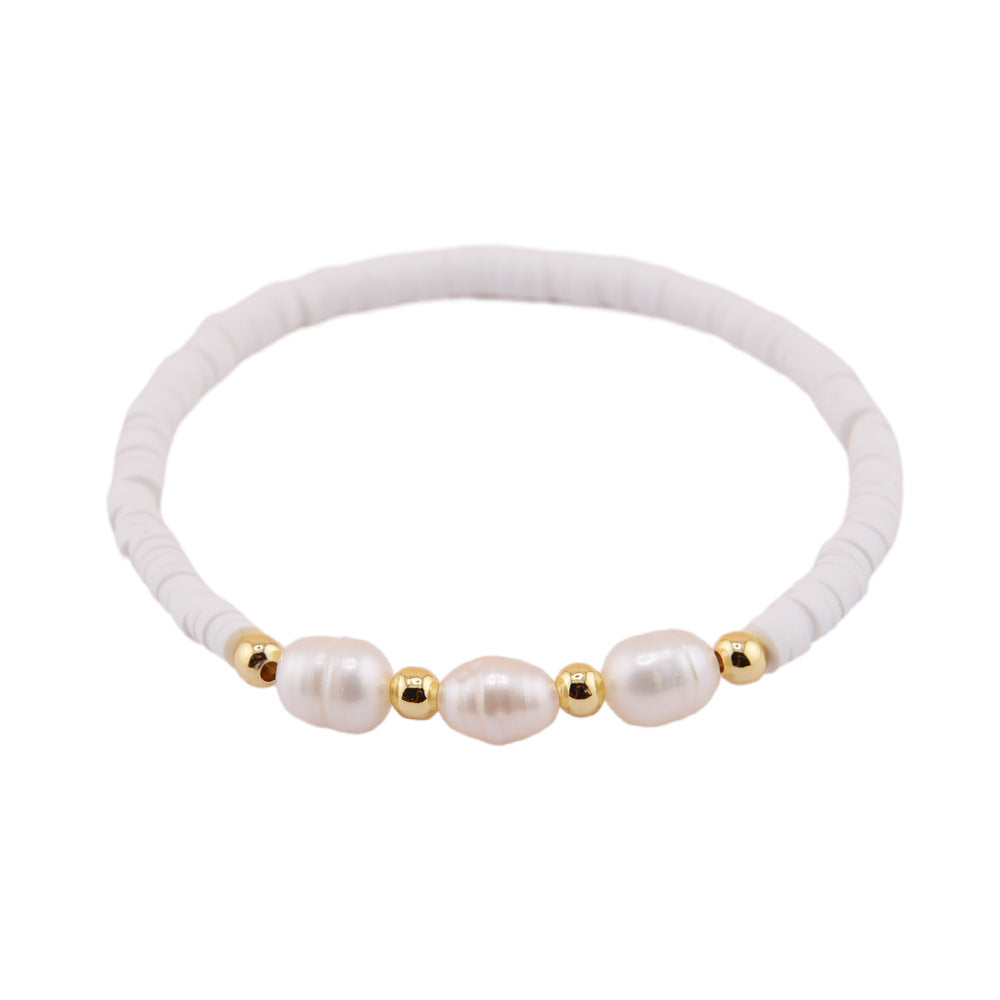 Simple Style Geometric Soft Clay Handmade Pearl Women's Bracelets