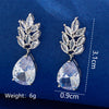 1 Pair Simple Style Leaf Moon Heart Shape Inlay Copper Zircon Drop Earrings Ear Studs