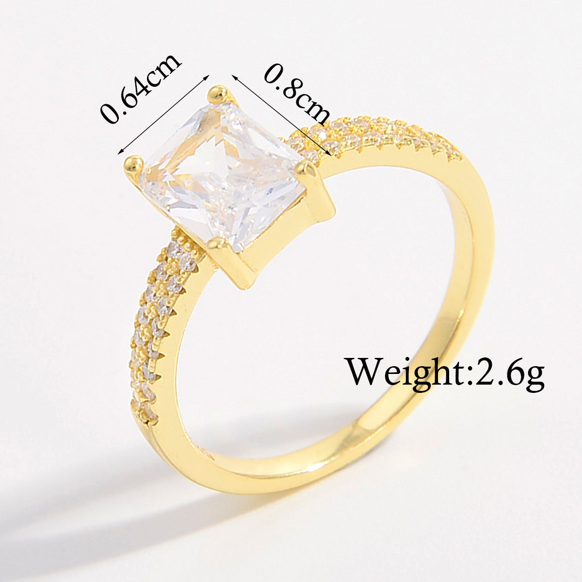 Elegant Classical Shiny Geometric Sterling Silver Plating Inlay Zircon 14k Gold Plated White Gold Plated Rings