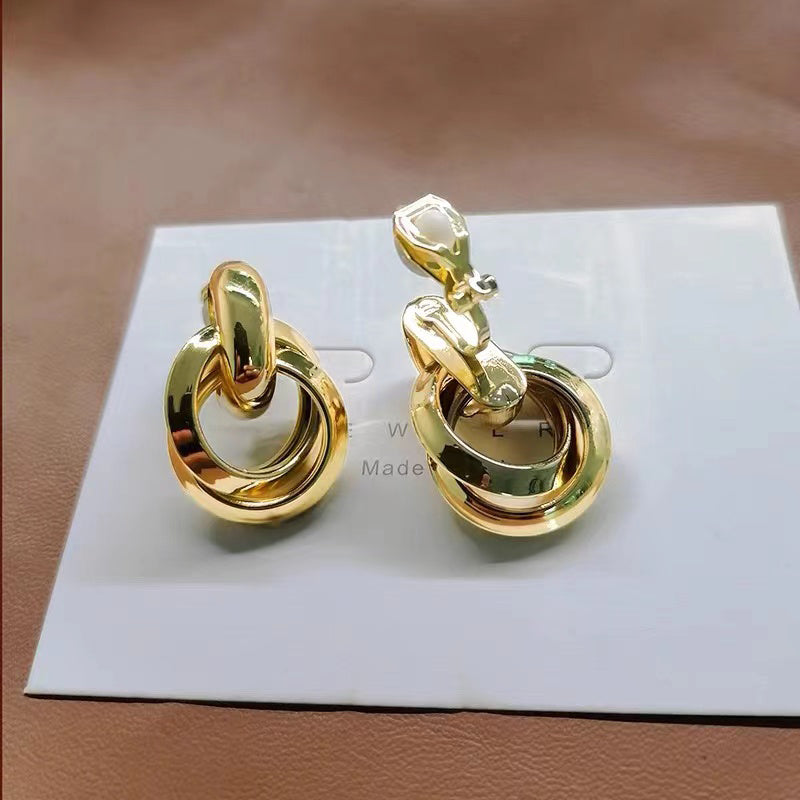 1 Pair Elegant Simple Style Geometric Alloy Drop Earrings Ear Cuffs