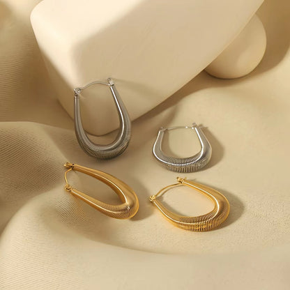 1 Pair Elegant Basic Geometric Plating Stainless Steel 18k Gold Plated Earrings