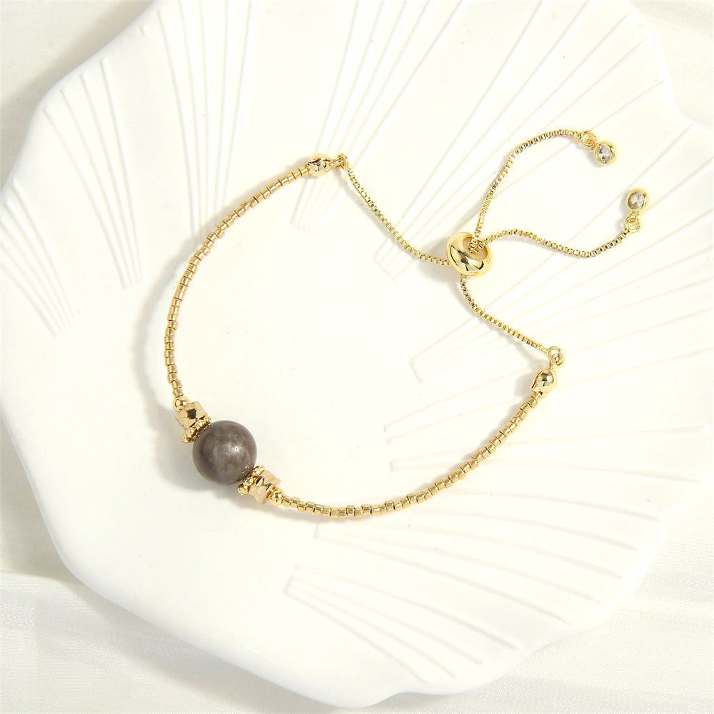 Basic Simple Style Round Freshwater Pearl Stone Copper Plating Inlay Zircon 18k Gold Plated Bracelets Earrings Necklace