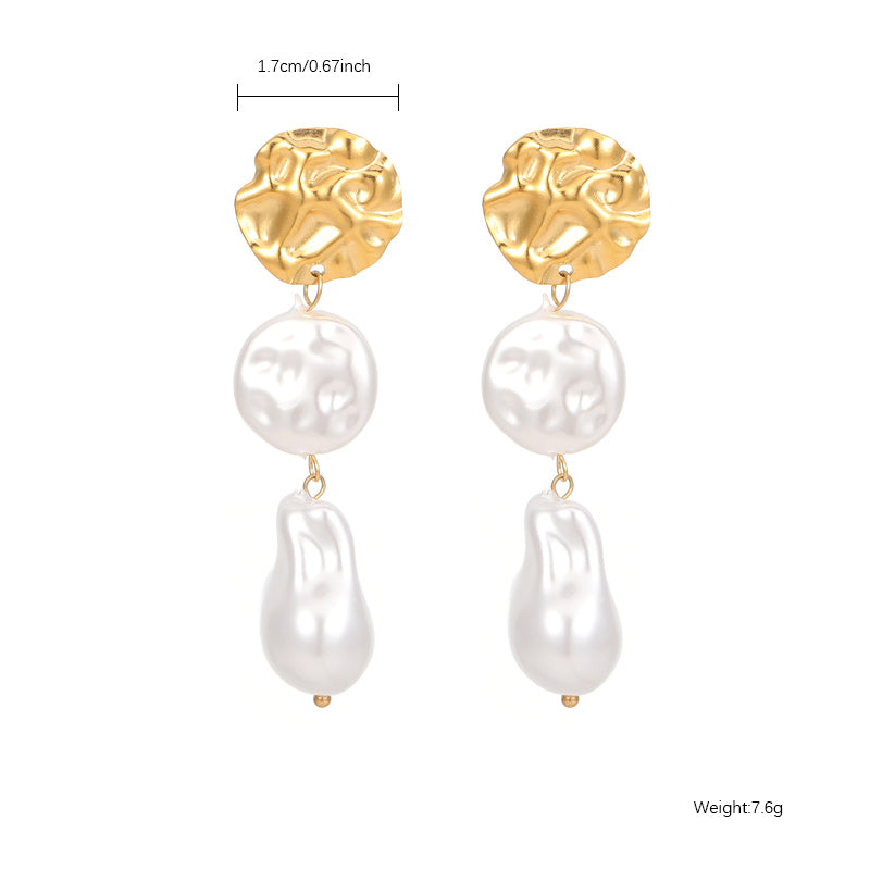 1 Pair Cute Simple Style Classic Style Moon Plating Stainless Steel Titanium Steel Gold Plated Drop Earrings