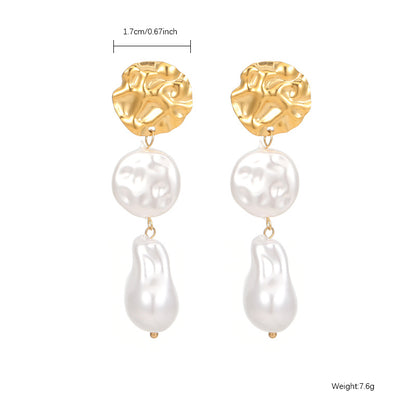 1 Pair Cute Simple Style Classic Style Moon Plating Stainless Steel Titanium Steel Gold Plated Drop Earrings