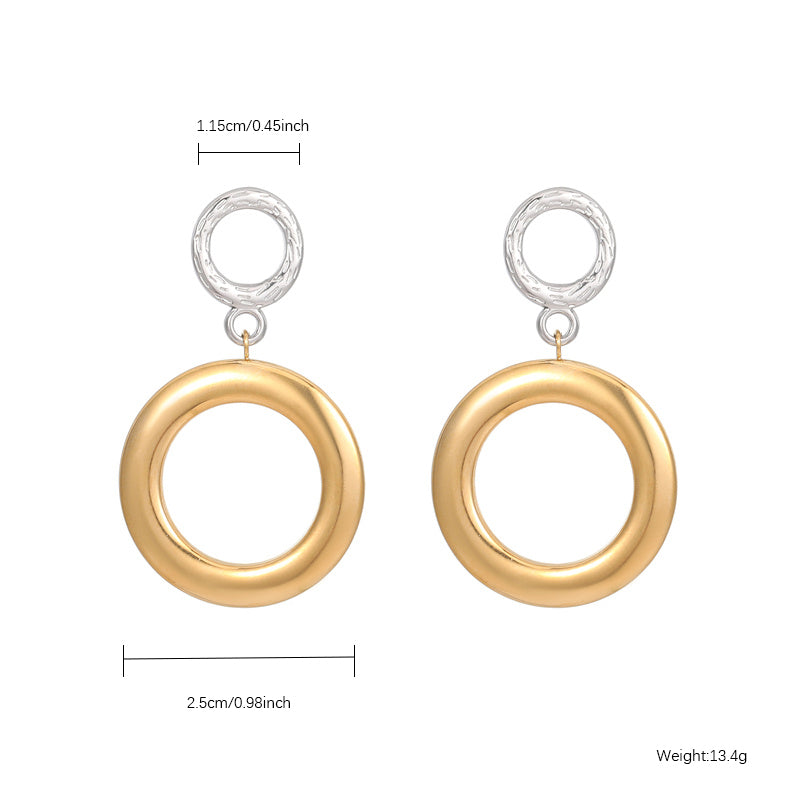 1 Pair Cute Simple Style Classic Style Moon Plating Stainless Steel Titanium Steel Gold Plated Drop Earrings