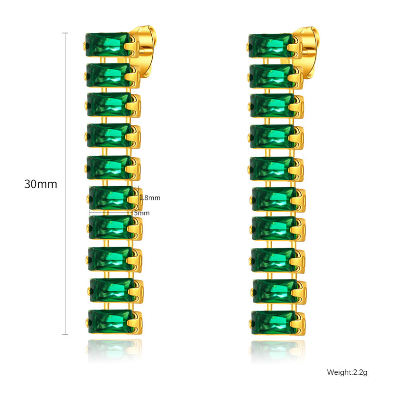 1 Pair Basic Simple Style Classic Style Solid Color Plating Inlay Stainless Steel Zircon Gold Plated Ear Studs