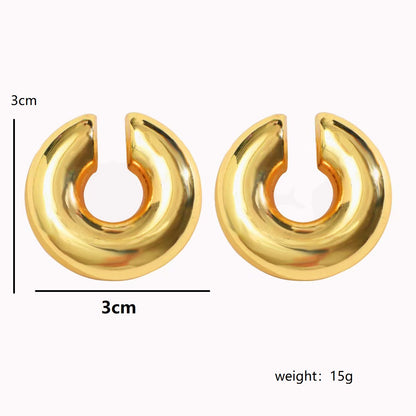 1 Pair Vintage Style Simple Style Classic Style Circle Copper Ear Cuffs