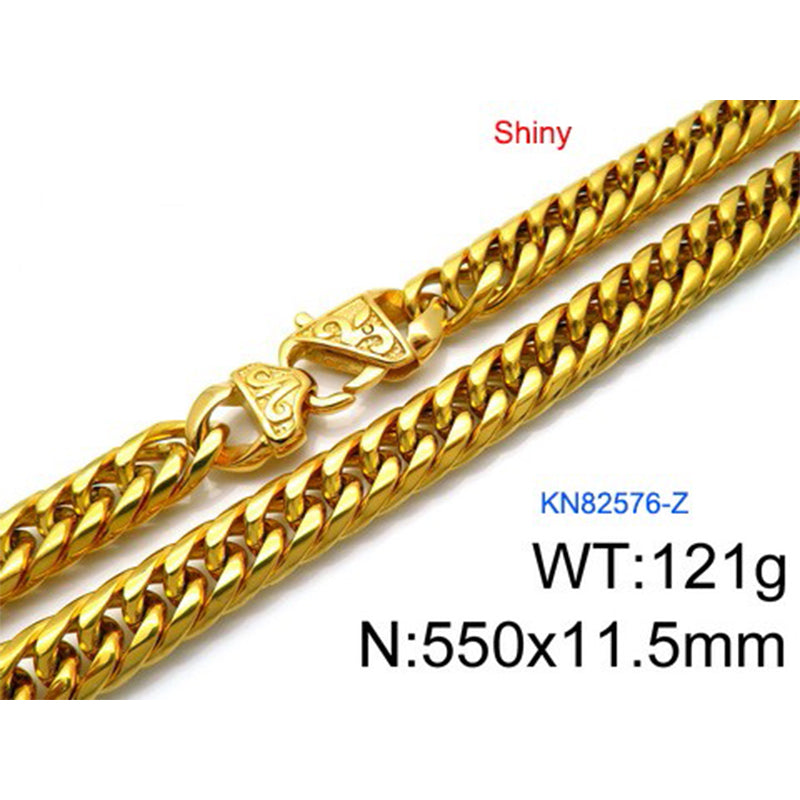 Hip-hop Retro Solid Color Stainless Steel Plating Chain Gold Plated Bracelets Necklace