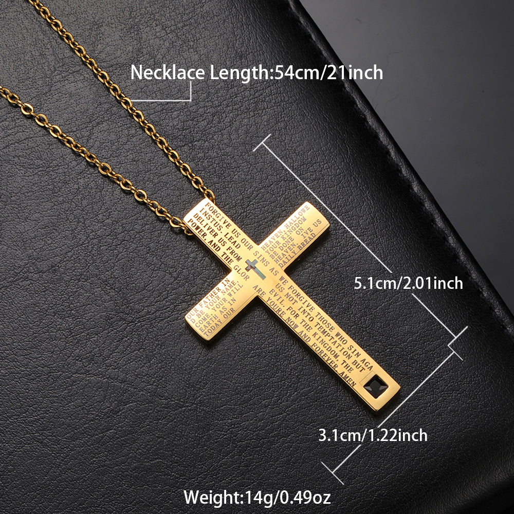 Casual Retro Cross 304 Stainless Steel Men'S