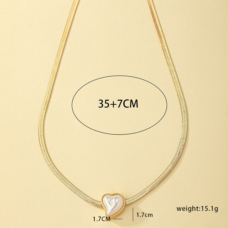 Elegant Commute Heart Shape Alloy Plastic Plating 14k Gold Plated Women's Pendant Necklace