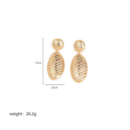 1 Pair Elegant Classic Style Circle Oval Heart Shape Polishing Plating Copper 18k Gold Plated White Gold Plated Drop Earrings