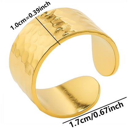 Hip-hop Retro Solid Color Fish Scales Stainless Steel Polishing Open Rings