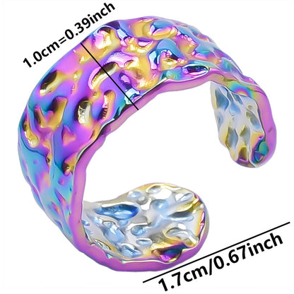 Hip-hop Retro Irregular Solid Color Stainless Steel Polishing Open Rings