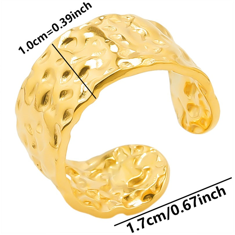 Hip-hop Retro Irregular Solid Color Stainless Steel Polishing Open Rings