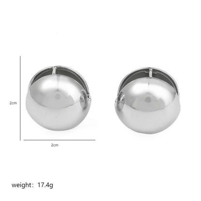 1 Pair Simple Style Round Polishing Plating Copper 18k Gold Plated White Gold Plated Ear Studs