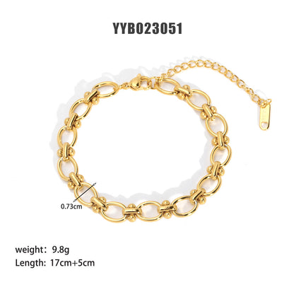 304 Stainless Steel 18K Gold Plated Modern Style Geometric Plating Bracelets