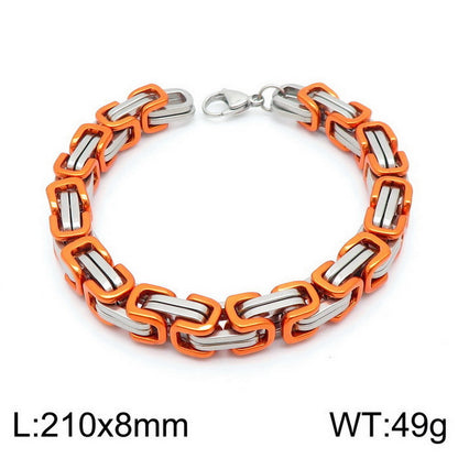 Simple Style Classic Style Color Block Titanium Steel Plating Chain Gold Plated Bracelets Necklace