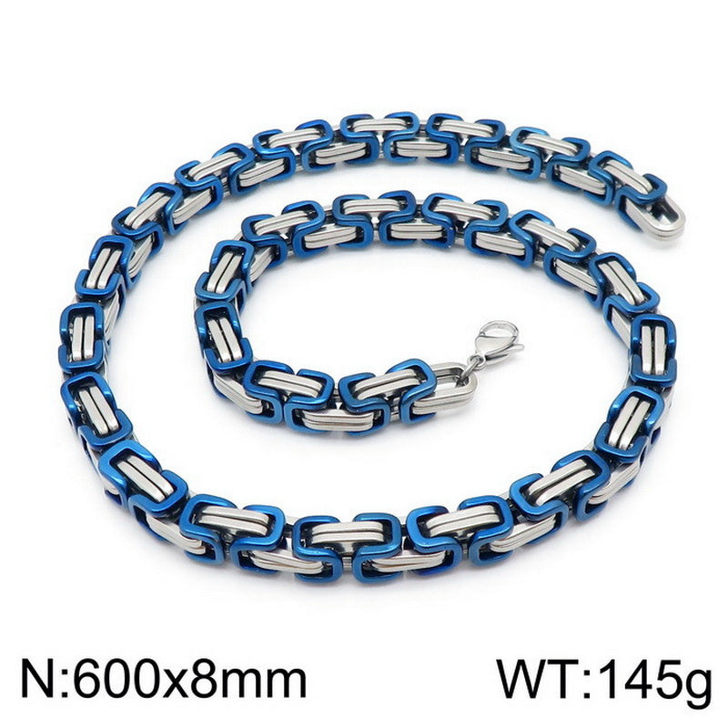 Simple Style Classic Style Color Block Titanium Steel Plating Chain Gold Plated Bracelets Necklace