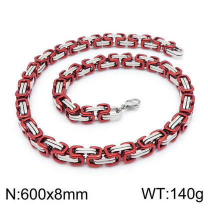 Simple Style Classic Style Color Block Titanium Steel Plating Chain Gold Plated Bracelets Necklace