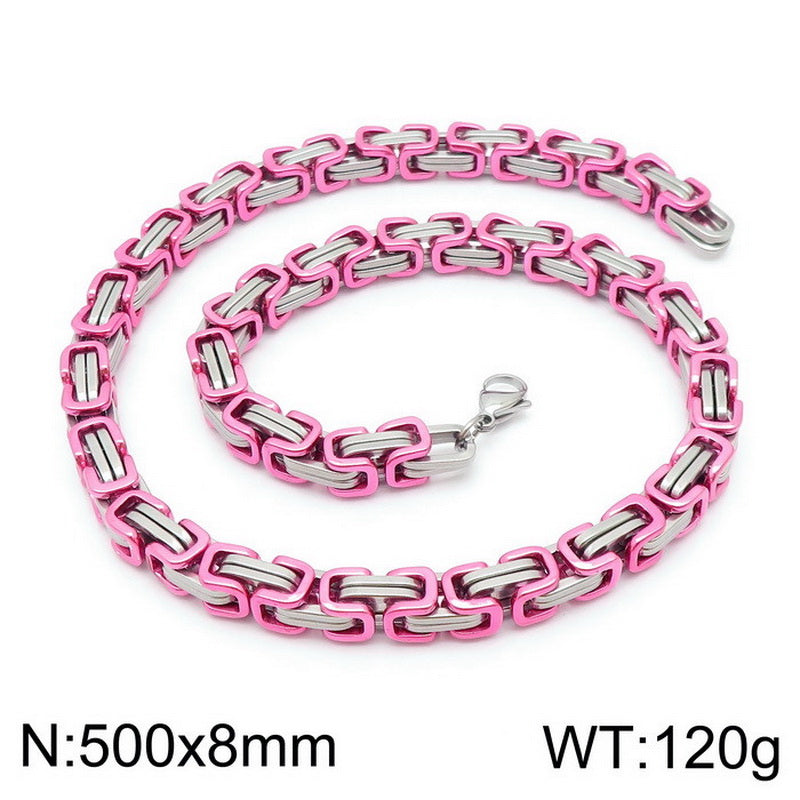 Simple Style Classic Style Color Block Titanium Steel Plating Chain Gold Plated Bracelets Necklace