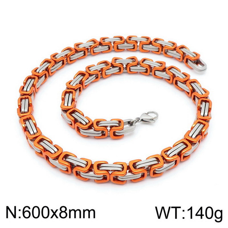 Simple Style Classic Style Color Block Titanium Steel Plating Chain Gold Plated Bracelets Necklace