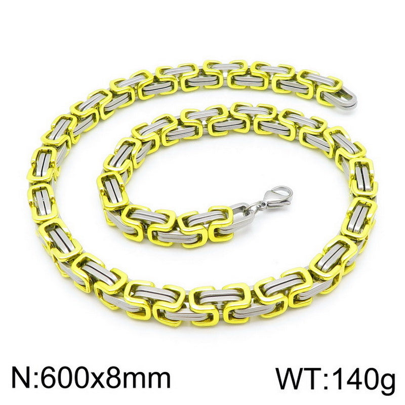 Simple Style Classic Style Color Block Titanium Steel Plating Chain Gold Plated Bracelets Necklace