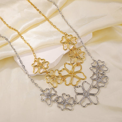 Modern Style Simple Style Flower Alloy Women's Necklace