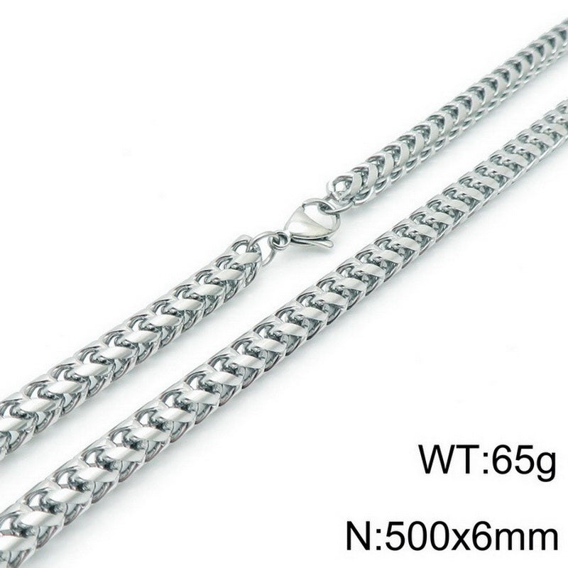 Hip-hop Geometric Titanium Steel Chain Bracelets Necklace