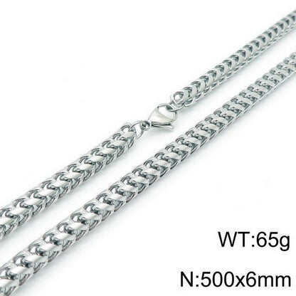 Hip-hop Geometric Titanium Steel Chain Bracelets Necklace