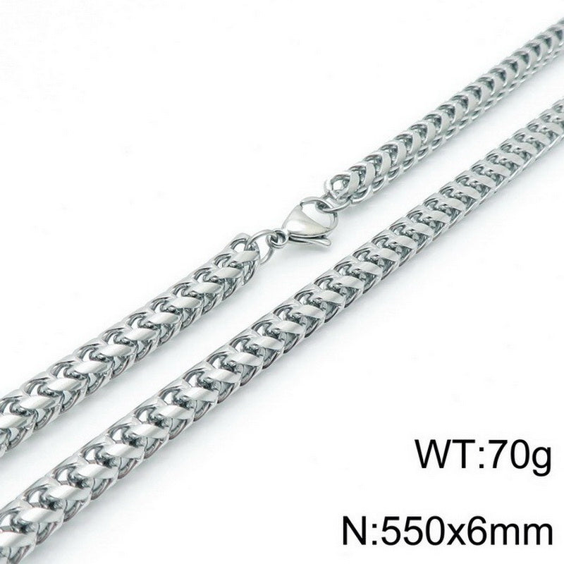 Hip-hop Geometric Titanium Steel Chain Bracelets Necklace