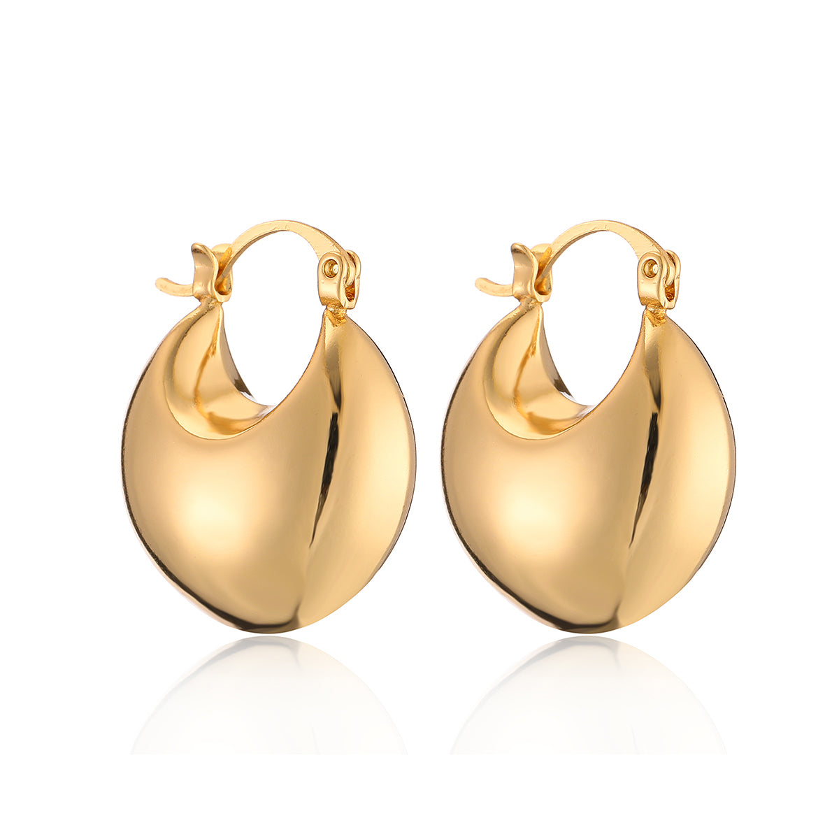 1 Pair Casual Elegant Simple Style Geometric Plating Copper 18k Gold Plated Earrings