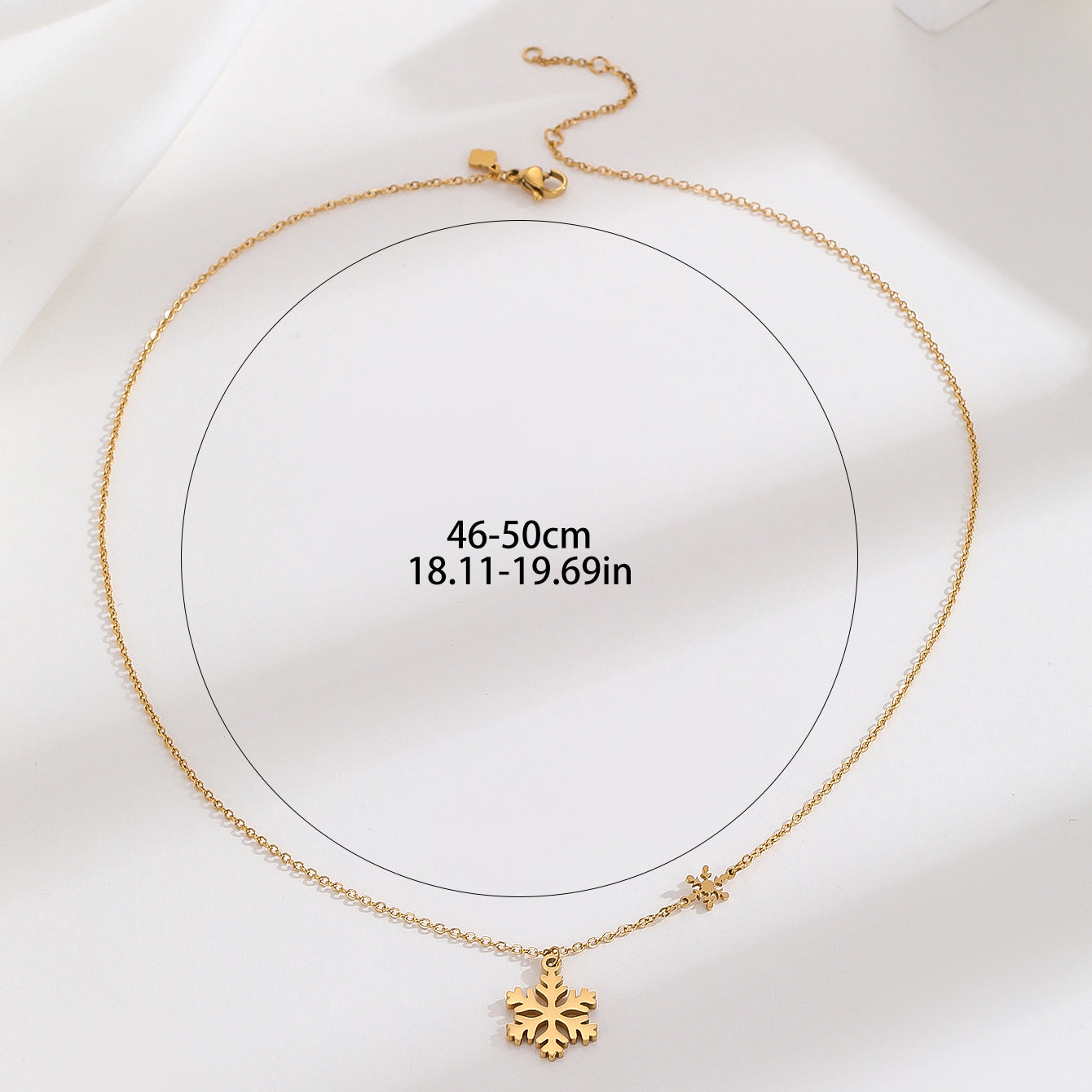 Romantic Snowflake Stainless Steel Plating 18k Gold Plated Pendant Necklace