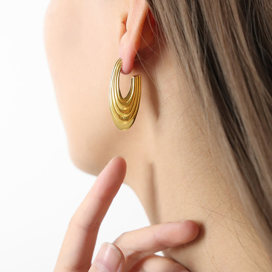 1 Pair Ig Style Simple Style Solid Color Plating Titanium Steel 18k Gold Plated Ear Studs