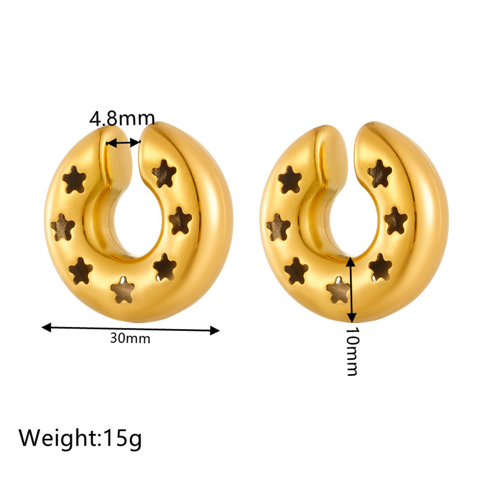 1 Pair Simple Style Classic Style C Shape U Shape Plating Titanium Steel 18k Gold Plated Ear Cuffs